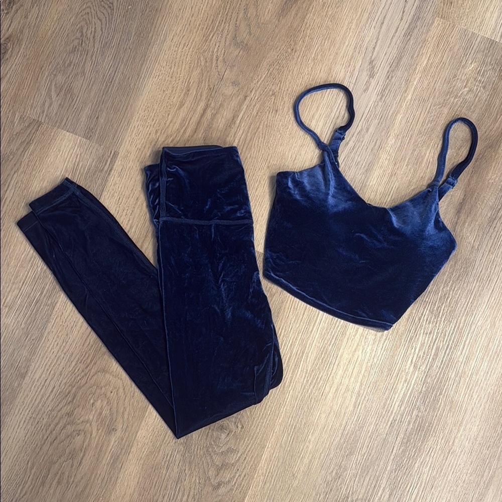 Athleta Velvet Legging & Bra Set - XXS EUC